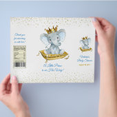 Elephant Prince Baby Shower Chip Bag Wrappers Flyer (Hand)