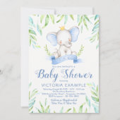 Elephant Prince Baby Shower Einladungen (Vorderseite)