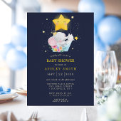 Elephant Prince Stars Navy Boy Baby Shower Einladung