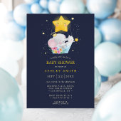 Elephant Prince Stars Navy Boy Baby Shower Einladung