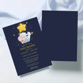 Elephant Prince Stars Navy Boy Baby Shower Einladung