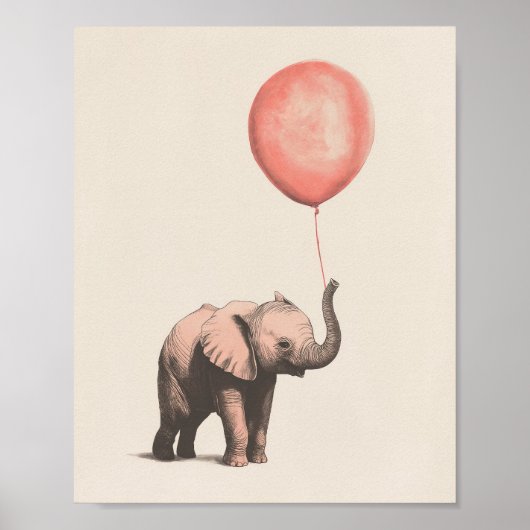 Elephant Print | Baby Elephant Art | Kinderzimmer Poster (Vorne)