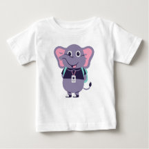 Elephant Printed Baby Fine Jersey T - Shirt