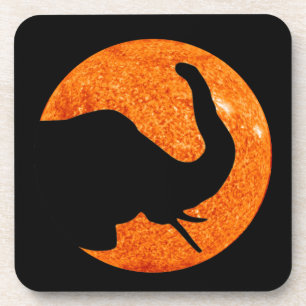 Elephant Profile Solar Eclipse Getränkeuntersetzer
