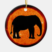 Elephant Profile Solar Eclipse Keramikornament (Vorne)