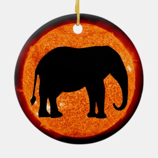 Elephant Profile Solar Eclipse Keramikornament (Hinten)