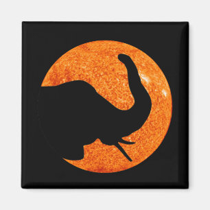 Elephant Profile Solar Eclipse Magnet