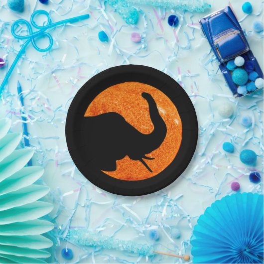 Elephant Profile Solar Eclipse Pappteller (Party)