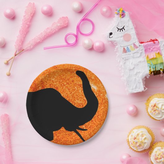 Elephant Profile Solar Eclipse Shadow Pappteller (Party)