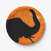 Elephant Profile Solar Eclipse Shadow Pappteller (Vorderseite)