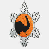 Elephant Profile Solar Eclipse Shadow Schneeflocken Zinn-Ornament (Rechts)