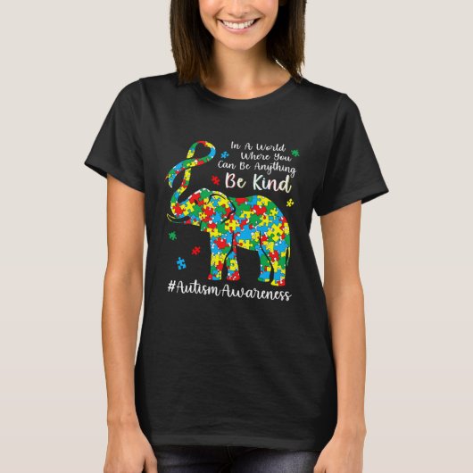 Elephant Puzzle Piece Autism Awareness Month For K T-Shirt (Vorderseite)