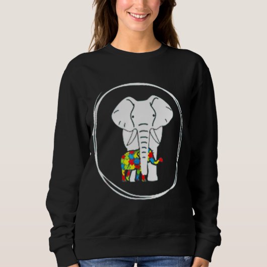 Elephant Puzzle Pieces Sweatshirt (Vorderseite)