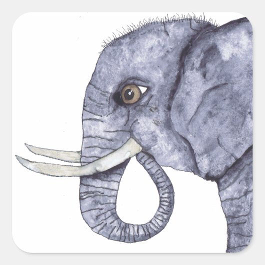 ELEPHANT QUADRATISCHER AUFKLEBER (Vorderseite)