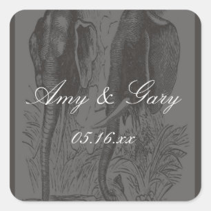 Elephant Quadratischer Aufkleber