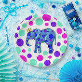 Elephant Queen mit Polka Dots Paper Tellern Pappteller (Party)