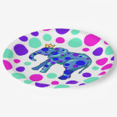 Elephant Queen mit Polka Dots Paper Tellern Pappteller (Schrägansicht)