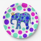 Elephant Queen mit Polka Dots Paper Tellern Pappteller (Vorderseite)