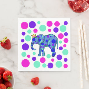 Elephant Queen mit Polka Dots Serviette