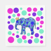 Elephant Queen mit Polka Dots Serviette (Vorderseite)