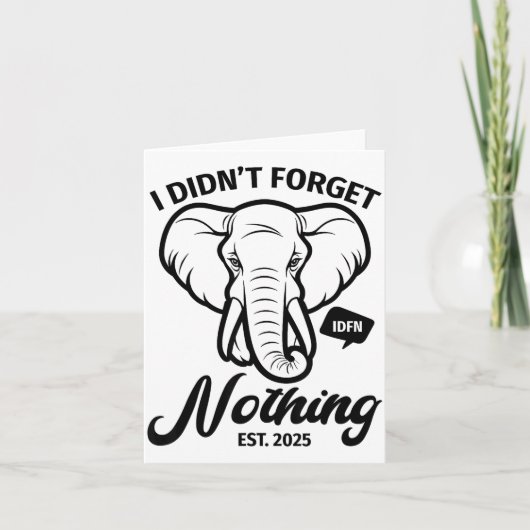 Elephant Quote, Elephant Lover, Elephant Zoo Anima Karte (Vorderseite)