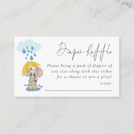 Elephant Rain Diaper Raffle Baby Dusche Begleitkarte