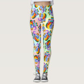 Elephant Rainbow Colors Patchwork Leggings (Vorderseite)