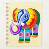 Elephant Rainbow Colors Patchwork Planer (Vorderseite)