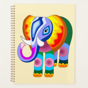 Elephant Rainbow Colors Patchwork Planer