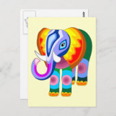 Elephant Rainbow Colors Patchwork-Postkarten Postkarte (Vorne/Hinten)