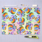 Elephant Rainbow Colors Patchwork Seidenpapier (Handwerk)