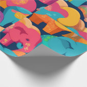 Elephant Rainbow Personalisiertes Muster Geschenkpapier (Ecke)