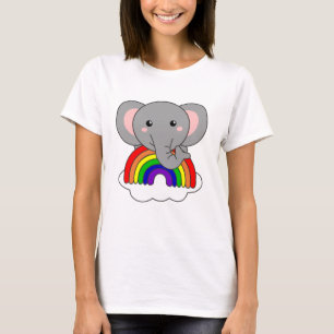 Elephant Rainbow Sweet Animals Colorful Elephants T-Shirt