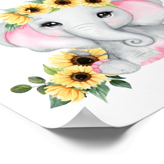 Elephant rät wie viele Peanuts Baby Dusche Poster (Ecke)