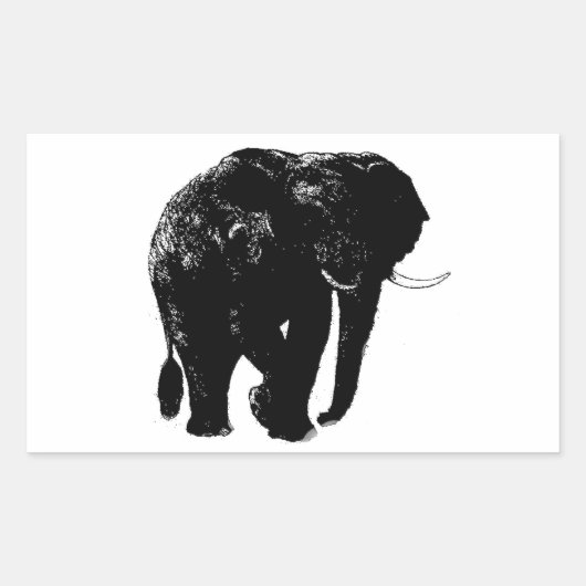 Elephant Rectangle Sticker (Vorderseite)