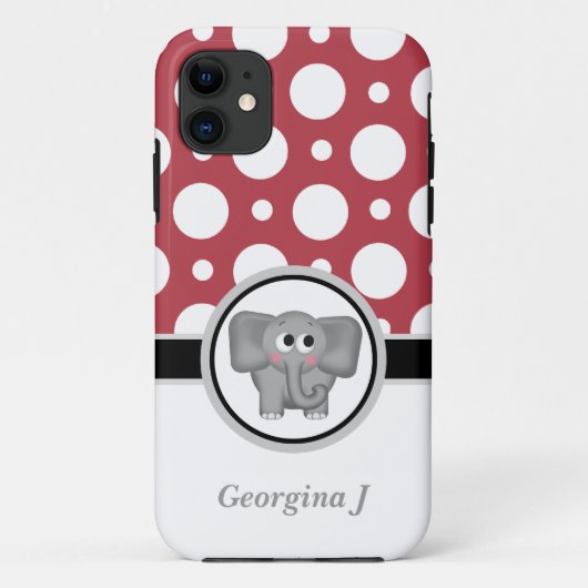 Elephant Red & White Polka Dot iPhone 5 Fall Case-Mate iPhone Hülle (Rückseite)