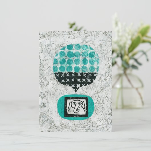 Elephant Remembering Grußkarte Karte (Stehend Vorderseite)