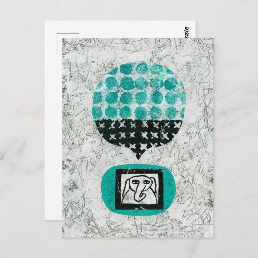 Elephant Remembering Postcard Postkarte (Vorne/Hinten)