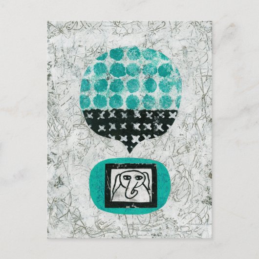 Elephant Remembering Postcard Postkarte (Vorderseite)