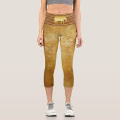 Elephant Retro Gold Capri Leggings (Vorderseite)