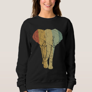 Elephant Retro Vintag Trunk Animal Pecky Animal F Sweatshirt