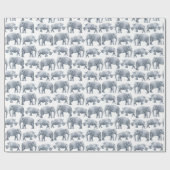 Elephant Rhino Wasserfarbmuster Geschenkpapier (Flach)