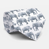 Elephant Rhino Wasserfarbmuster Krawatte (Gerollt)