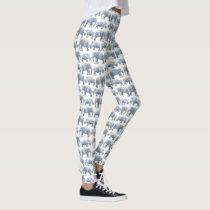 Elephant Rhino Wasserfarbmuster Leggings