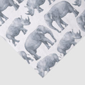 Elephant Rhino Wasserfarbmuster Seidenpapier (Detail)