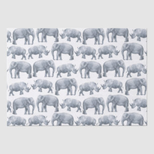 Elephant Rhino Wasserfarbmuster Seidenpapier