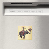 Elephant Rider Magnet (In Situ (Geschirrspüler))
