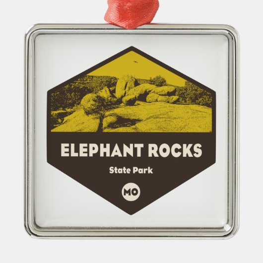 Elephant Rocks Staat Park Missouri Ornament Aus Metall (Vorne)