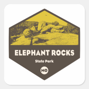 Elephant Rocks Staat Park Missouri Quadratischer Aufkleber