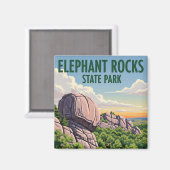 Elephant Rocks Staat Park Missouri Travel Magnet (Vorderseite/Rückseite)